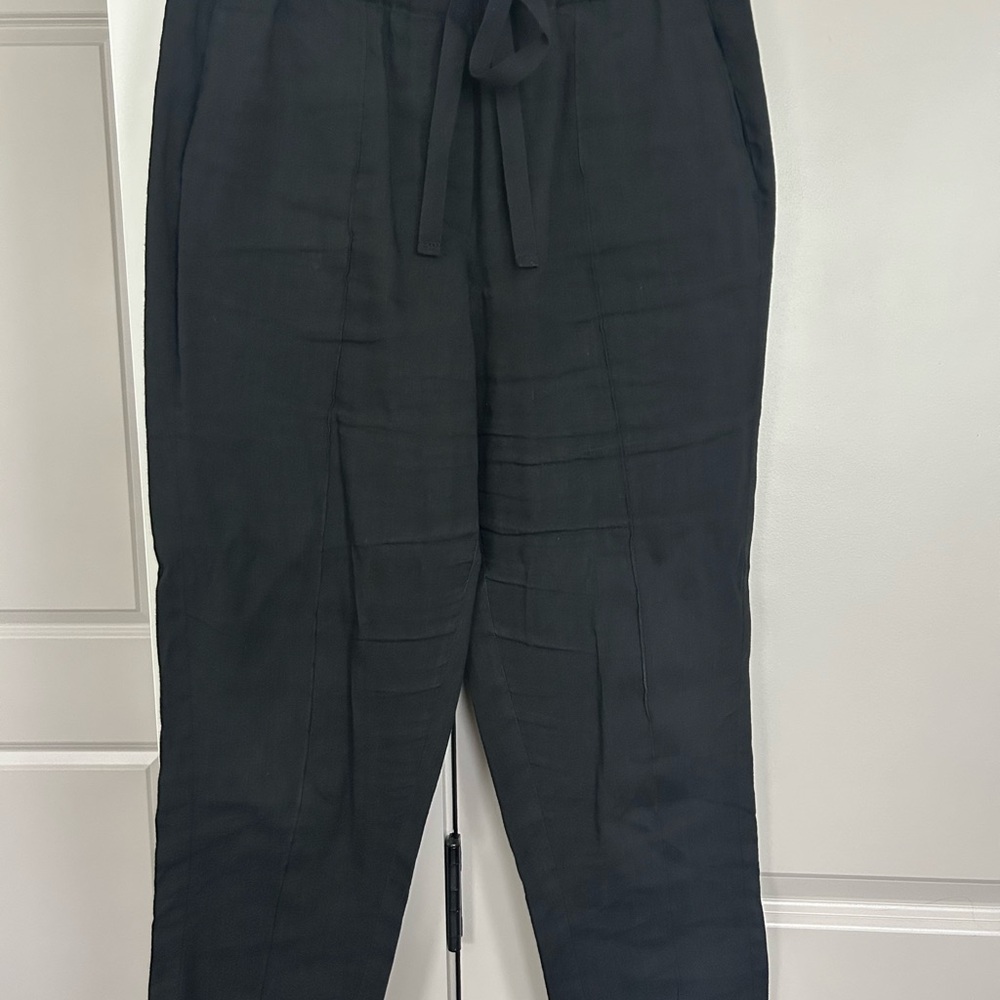 Babaton Black linen crop pants